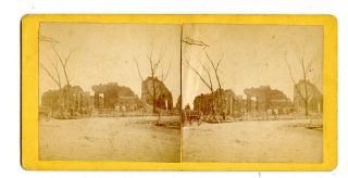Stereoview Ruins Of Chicago After 1871 Fire Rush Medical College Blackhall
