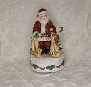 Vintage Homeco Santa Claus Figure Music Box “santa Claus Is Coming To Town "