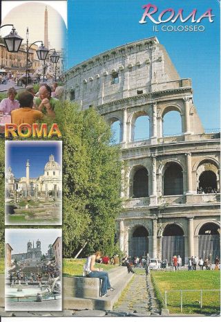 Vintage Postcard Rome Roma Colosseum Bookmark