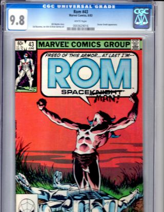 Rom: The Space Knight 43 Cgc 9.  8 Marvel 1983 Dr.  Dredd Appearance