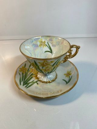 Vintage Tea Cup And Saucer Set.  Flower Of The Month.  March Daffodils