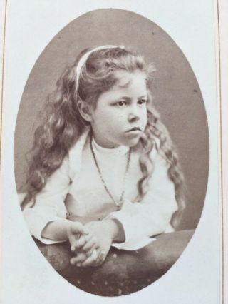 1800’s Antique Cabinet Photo Little Girl Long Hair Plainfield Jersey