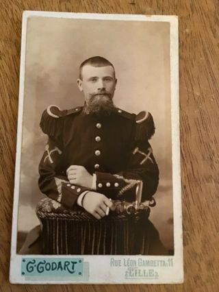 Gay Int Handsome Young French Military Man Smoking Uniform 1870s Cdv Photograph