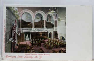 York Ny Albany Senate Chamber Capitol Building Greetings Postcard Old View