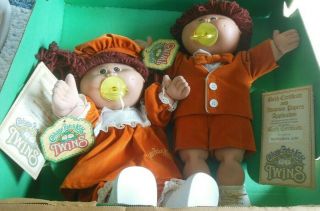 Rare Vintage Coleco 1985 Cabbage Patch Kids Twins Dolls Limited edition 2