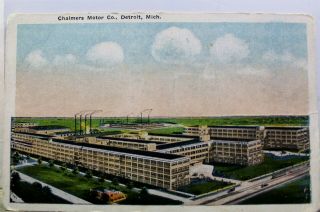 Michigan Mi Detroit Chalmers Motor Co Postcard Old Vintage Card View Standard Pc