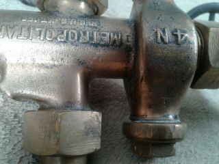 Vintage Antique Metropolitan Steam Valve With 2 1/2 In Valves And One Main Brass