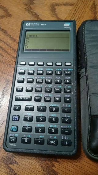 Vtg 1993 Hewlett Packard Hp 48gx Calculator W/ 128k Ram Black Display Near