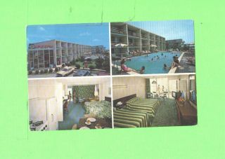 Tt Postcard Nassau Motel Ocean City Md Bathers Bikini Beauty At Pool Old Car