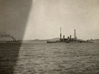 Uss Oregon Battleship In San Francisco Bay Us Navy 1915 Antique Snapshot Photo
