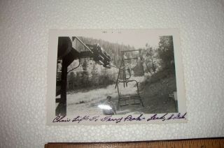 Vintage 1956 Real Photograph Chair Ski Lift To Terry Peak Lead Sd South Dakota