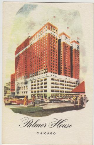 Vintage Postcard Chicago Palmer House Hotel