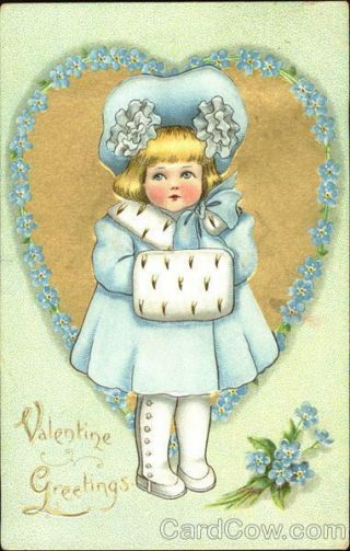 Children Pretty Little Girl Tuck Antique Postcard 1c Stamp Vintage Post Card