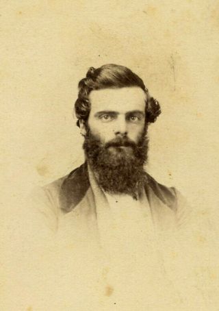 Civil War Era Antique Cdv Photo Young Man W Beard Fashion By Weeks Sandusky Ohio