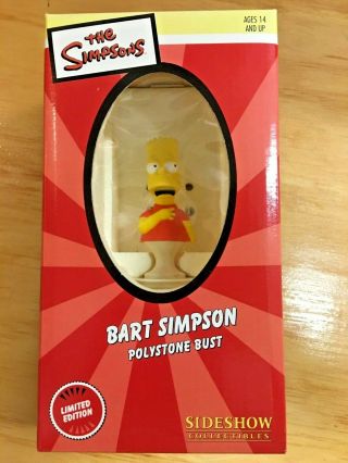 Bart Simpson Polystone Bust Sideshow Simpsons Limited Editon Matt Groening Rare