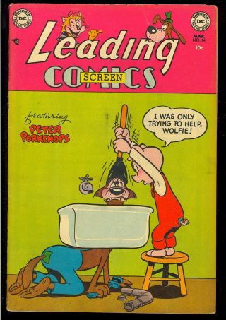 Leading Screen Comics 66 Golden Age Dc Funny Animal 1954 Fn -