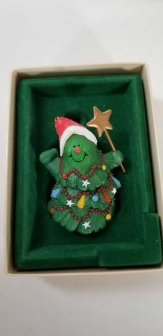 Vintage 1982 " Jolly Christmas Tree " Hallmark Keepsake Christmas Ornament W/ Box