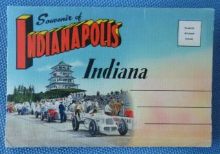 Vintage Indianapolis,  Indiana Souvenir Fold - Out Postcard Folder