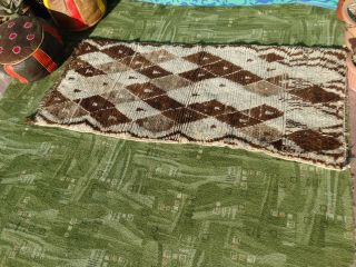 Beni Ourain Moroccan Handmade Rug Berber Azilal ZIG ZAG VINTAGE carpet 2 ' x 5 ' 3
