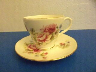 Vintage Duchess Fine Bone China Tea Cup & Saucer Plate,  Roses,  Made In England