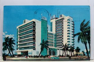 Florida Fl Miami Beach Shelborne Hotel Pool Cabana Club Postcard Old Vintage Pc