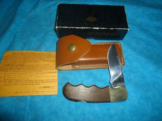 Vintage Gerber Magnum Folding Hunter Lockback Knife W/ Box & Sheath