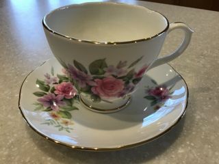 Vintage Duchess Fine Bone China Cup & Saucer Plate,  Roses,  Made In England