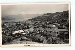Lyttleton Zealand Vintage Real Photo Postcard Size General View