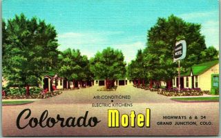 Vintage 1950s Denver Co Postcard Colorado Motel Highway 6 / 24 Roadside - Linen