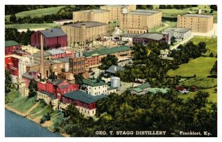 Vintage Kentucky Linen Postcard Stagg Distillery Frankfort Ky