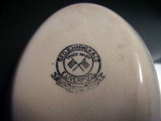 Geo.  S.  Harker Ironstone Butter Pats Dish E Liverpoole Crossed Flags Trademark