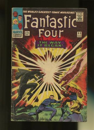 Fantastic Four 53 Vg 3.  5 1 Book Marvel 1st Ulysses Klaw Black Panther,  1966