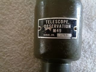 Vintage U.  S.  Military M49 Spotting Observation Telescope In Order