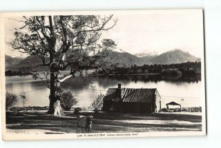 Lake Te Anau Zealand Vintage Real Photo Postcard Size General View