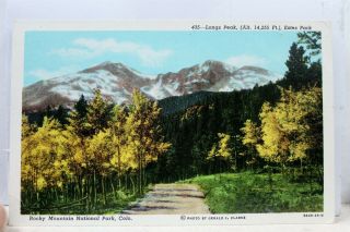 Colorado Co Rocky Mountain National Park Estes Park Longs Peak Postcard Old View