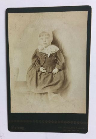 Vintage Antique Probable Post Mortem Girl Child Hidden Mother Cabinet Card Photo