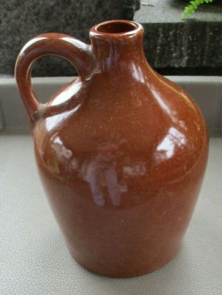 Antique/vintage Stoneware Brown Glazed Whiskey Jug Crock Pottery 2/5th Gal.