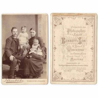 Cabinet Card Photograph Victorian Family By Bennett Of Worcester & Malvern
