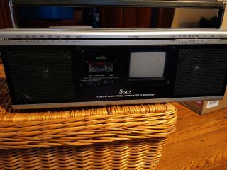Rare Vintage Sears Tv - Am/fm Radio Microcassette Recorder 289.  51000250