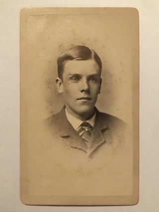 Antique Providence Rhode Island Handsome Young Man Civil War Era Cdv Photo