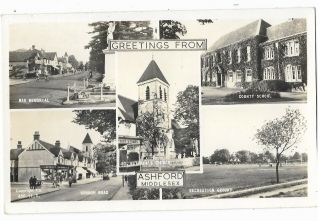 Middlesex Ashford Multiview Real Photo 1961 Vintage Postcard 26.  1