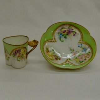 Vintage Bone China Gold Multi - Color Floral Tea Cup & Saucer