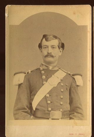 Uniformed Victorian Era Man With Handlebar Mustache,  Unknown Affiliation,  R.  I.