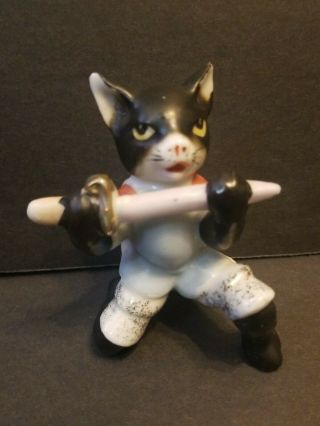 Vintage 3 " Porcelain Figurine Fairy Tale Puss In Boots Japan Cat Figure