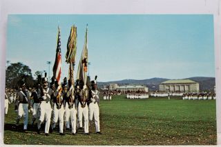 York Ny West Point Us Military Academy Cadet Color Guard Postcard Old View