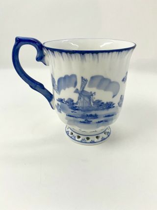 Delftware Royal Twickel Cup Blue White Windmill