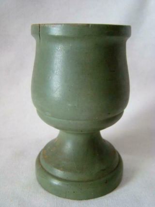 Primitive Vintage Carved Wood Pedestal Cup,  Spooner,  Christmas Feather Tree Base