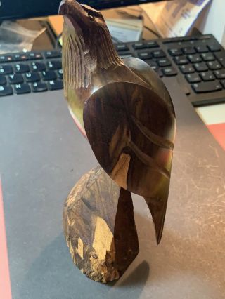 Hand Carved Wood Eagle 7” Inches Tall