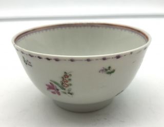 Antique Chinese Export Porcelain Tea Cup Bowl Famille Rose 19th Century