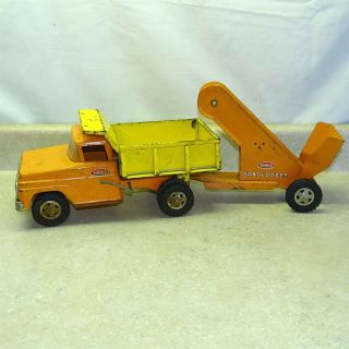 Vintage Tonka 1962 - 63 Dump Truck With Sand Loader,  Orange Yellow